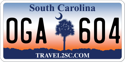 SC license plate OGA604