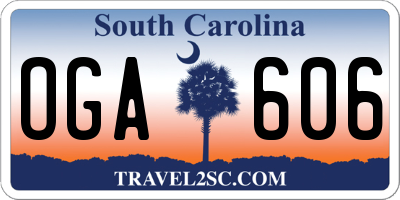 SC license plate OGA606