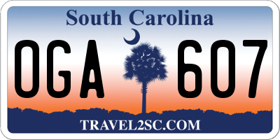 SC license plate OGA607