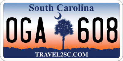 SC license plate OGA608