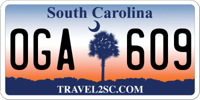 SC license plate OGA609