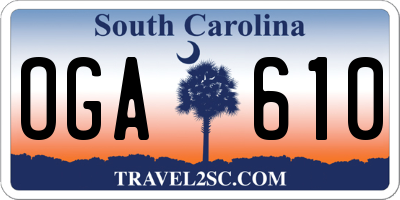 SC license plate OGA610