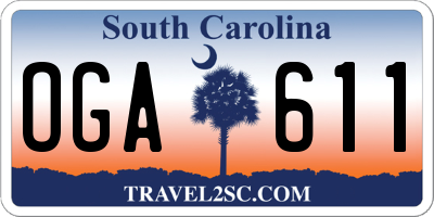 SC license plate OGA611