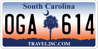 SC license plate OGA614