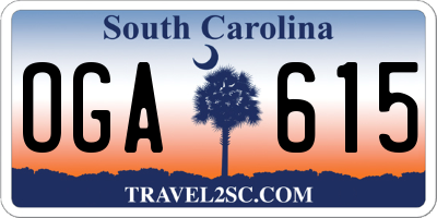 SC license plate OGA615