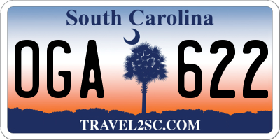 SC license plate OGA622
