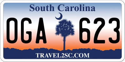 SC license plate OGA623