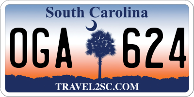 SC license plate OGA624
