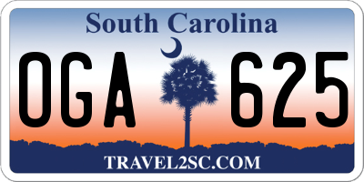 SC license plate OGA625