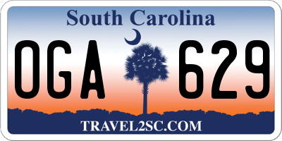 SC license plate OGA629