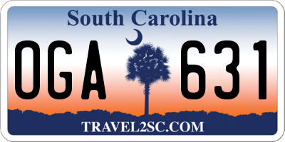 SC license plate OGA631