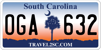 SC license plate OGA632