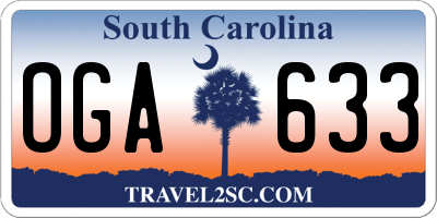 SC license plate OGA633