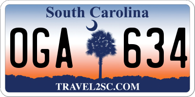SC license plate OGA634
