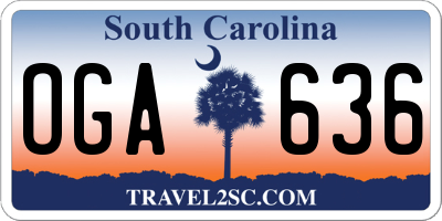 SC license plate OGA636