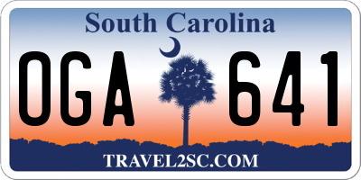SC license plate OGA641