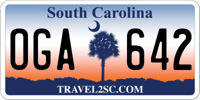 SC license plate OGA642