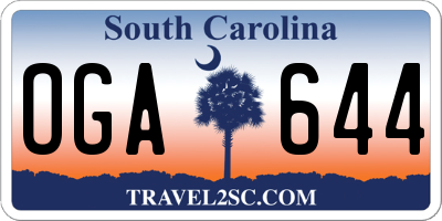 SC license plate OGA644