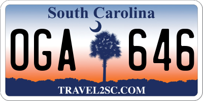 SC license plate OGA646