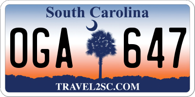 SC license plate OGA647