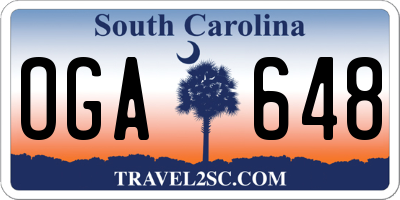 SC license plate OGA648