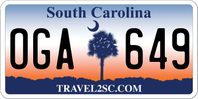 SC license plate OGA649