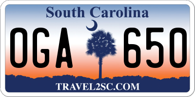 SC license plate OGA650