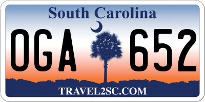SC license plate OGA652