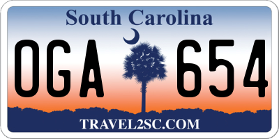 SC license plate OGA654
