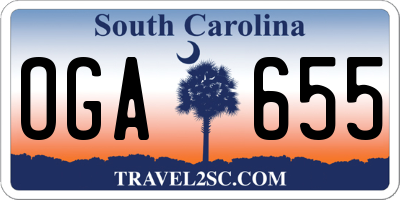 SC license plate OGA655