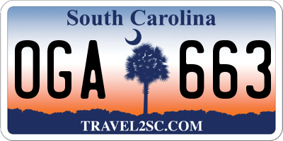 SC license plate OGA663