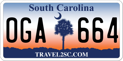 SC license plate OGA664