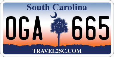 SC license plate OGA665