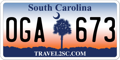 SC license plate OGA673