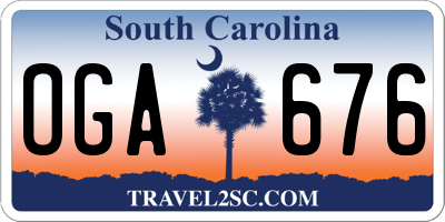 SC license plate OGA676
