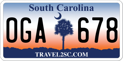SC license plate OGA678