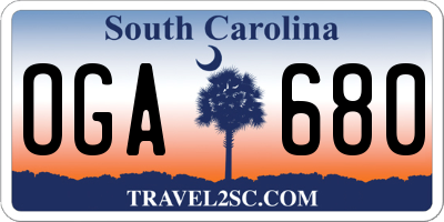 SC license plate OGA680