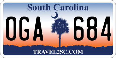 SC license plate OGA684