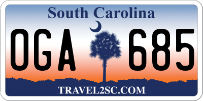 SC license plate OGA685