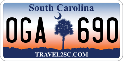 SC license plate OGA690