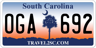 SC license plate OGA692