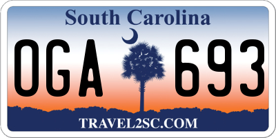 SC license plate OGA693