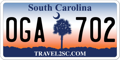 SC license plate OGA702