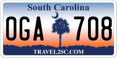 SC license plate OGA708