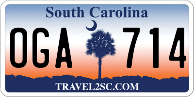 SC license plate OGA714