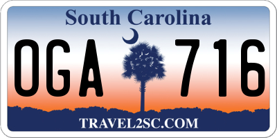 SC license plate OGA716