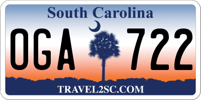 SC license plate OGA722