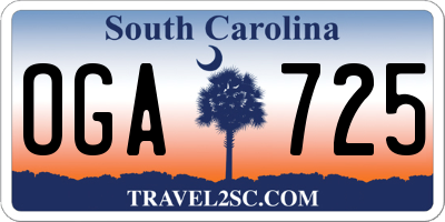 SC license plate OGA725