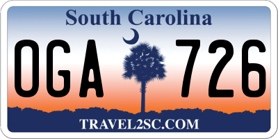 SC license plate OGA726
