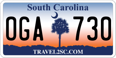SC license plate OGA730